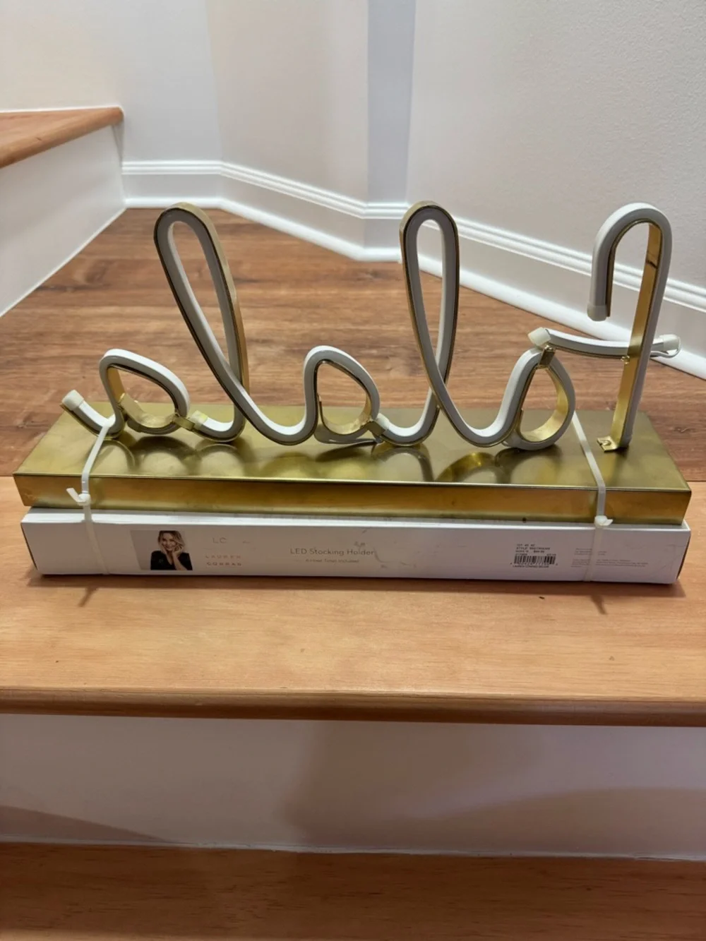 NIB Lauren Conrad “FALALA” LED Neon Sign Light Up Metal Stocking Holder